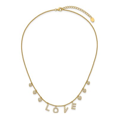 Gold-Plated Sterling Silver LOVE Pendant Necklace – view 5