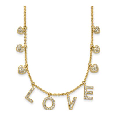 Gold-Plated Sterling Silver LOVE Pendant Necklace