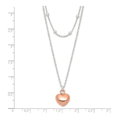 Sterling Silver Beaded Heart Necklace – view 3