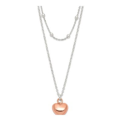 Sterling Silver Beaded Heart Necklace