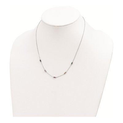 Sterling Silver CZ Multicolor Necklace – view 3