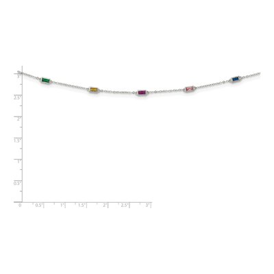Sterling Silver CZ Multicolor Necklace – view 4