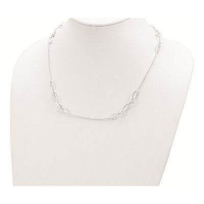 Sterling Silver Hammered Oval Necklace – view 3