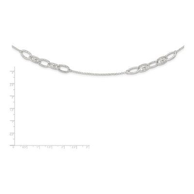 Sterling Silver Hammered Oval Necklace – view 4
