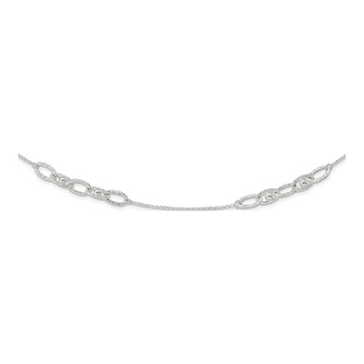Sterling Silver Hammered Oval Necklace