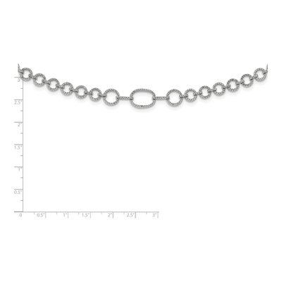 Sterling Silver CZ Fancy Link Necklace – view 4