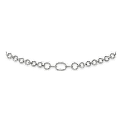 Sterling Silver CZ Fancy Link Necklace