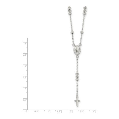 Sterling Silver Mary Cross Y-Drop Necklace – view 3