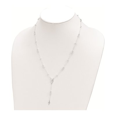 Sterling Silver Mary Cross Y-Drop Necklace – view 4