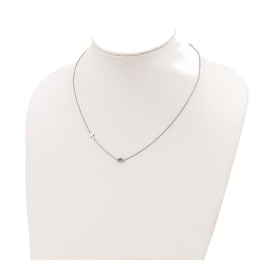Sterling Silver CZ Cross Eye Pendant Necklace – view 4