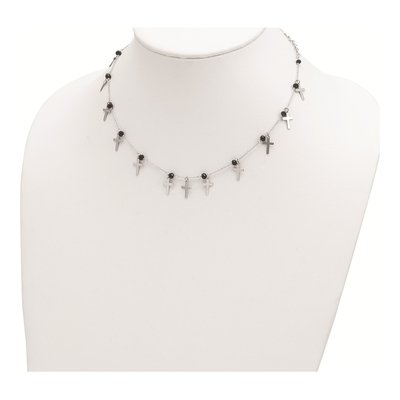Sterling Silver Crystal Cross Pendant Necklace – view 3