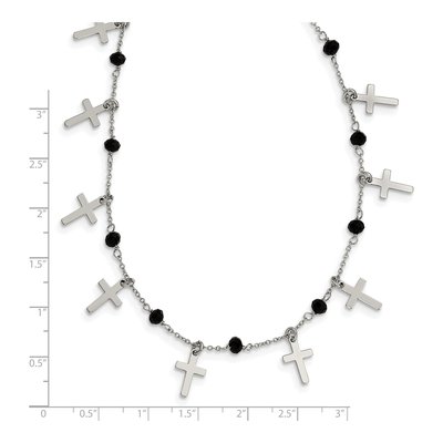 Sterling Silver Crystal Cross Pendant Necklace – view 4