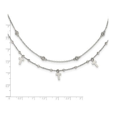 Sterling Silver CZ Cross Pendant Necklace – view 4