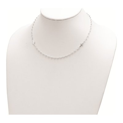 Sterling Silver Rosary Pendant Necklace – view 3