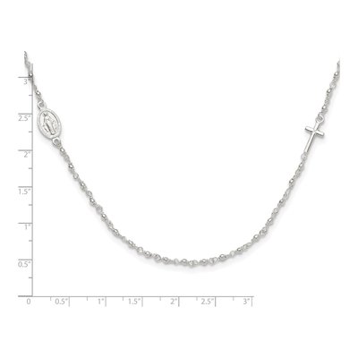 Sterling Silver Rosary Pendant Necklace – view 4