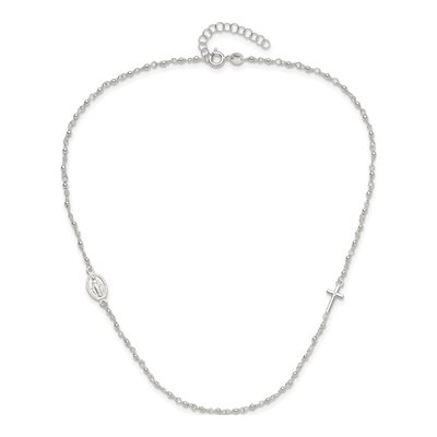 Sterling Silver Rosary Pendant Necklace – view 5