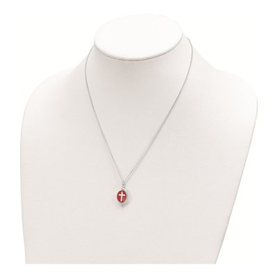 Sterling Silver Reversible Enameled Faith Cross Pendant Necklace – view 4