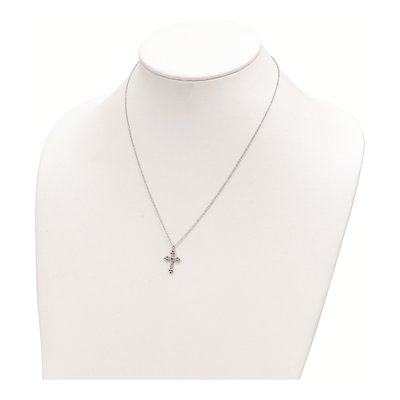 Sterling Silver CZ Multi-Color Cross Pendant Necklace – view 4