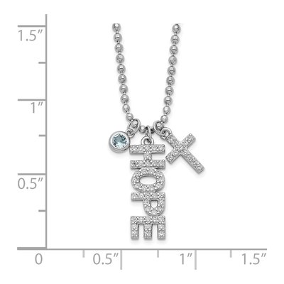 Sterling Silver CZ Cross Pendant Necklace – view 3