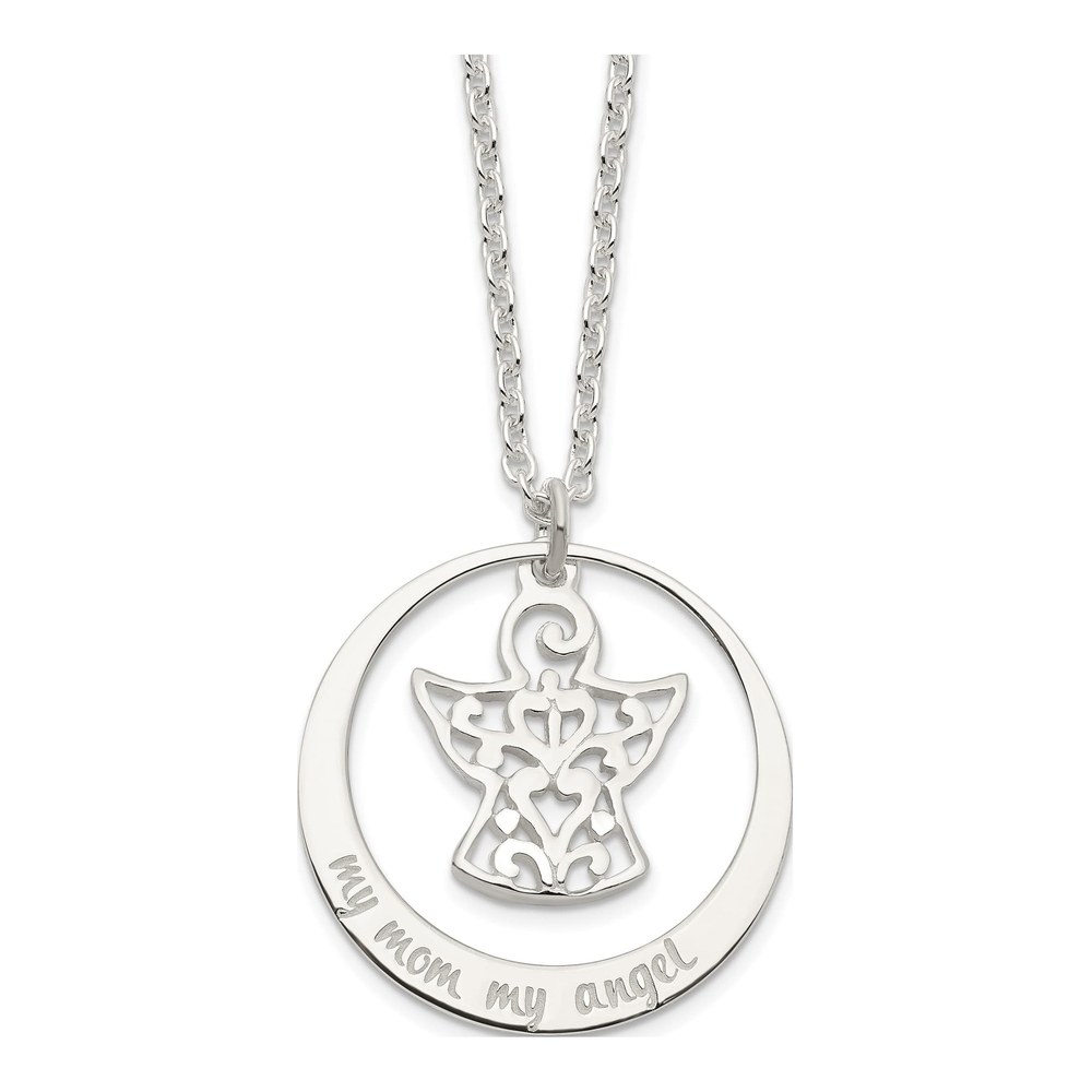 Sterling Silver My Mom Angel Necklace