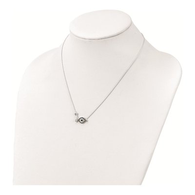 Sterling Silver CZ Evil Eye Pendant Necklace – view 4
