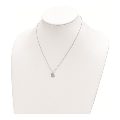 Sterling Silver CZ Heart Pendant Necklace – view 4