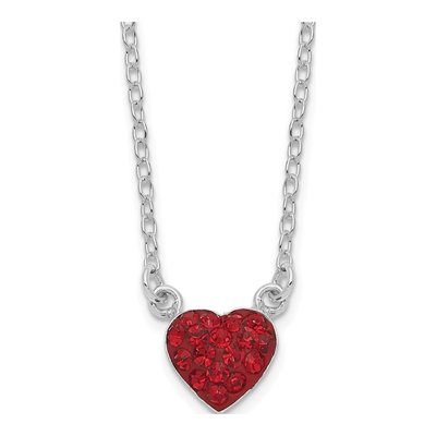 Sterling Silver Crystal Heart Pendant Necklace