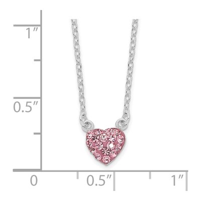 Sterling Silver Crystal Heart Pendant Necklace – view 3