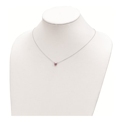 Sterling Silver Crystal Heart Pendant Necklace – view 4