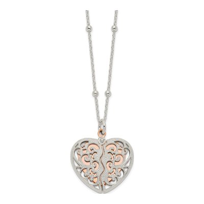 Sterling Silver Moveable Heart Pendant Necklace