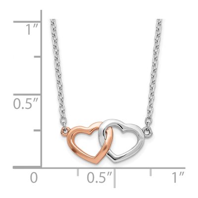Sterling Silver Hearts Pendant Necklace – view 3
