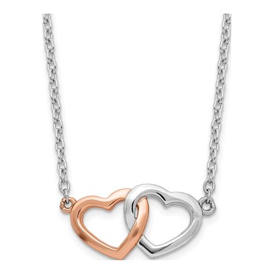 Sterling Silver Hearts Pendant Necklace