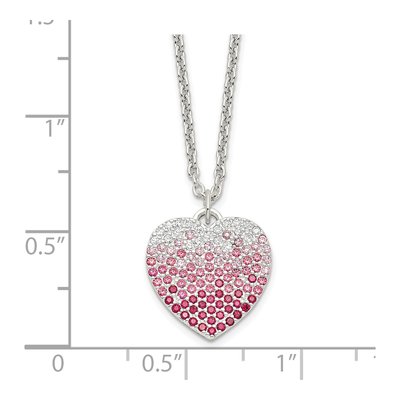 Sterling Silver CZ Heart Pendant Necklace – view 3