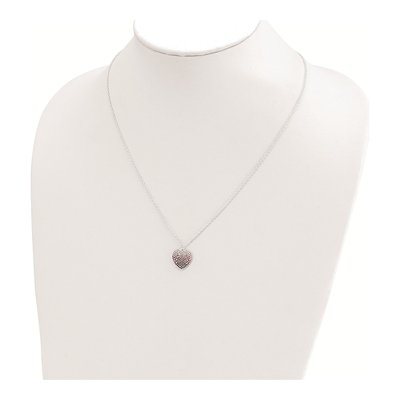 Sterling Silver CZ Heart Pendant Necklace – view 4