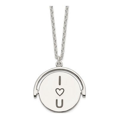 Sterling Silver I Love You Forever Pendant Necklace
