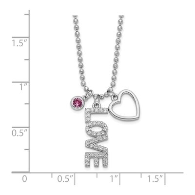 Sterling Silver CZ Heart Pendant Necklace – view 3