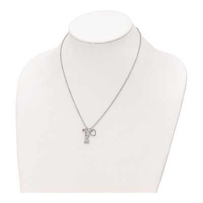 Sterling Silver CZ Heart Pendant Necklace – view 4