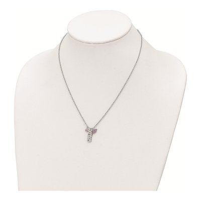 Sterling Silver CZ XOXO Lips Pendant Necklace – view 4
