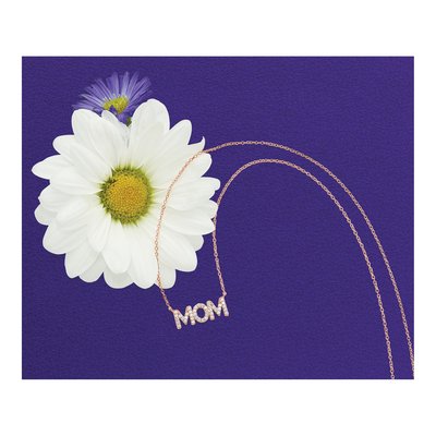 Rose Gold-Plated Sterling Silver CZ MOM Pendant Necklace – view 5