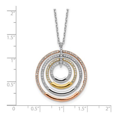 Sterling Silver CZ Circles Necklace – view 3