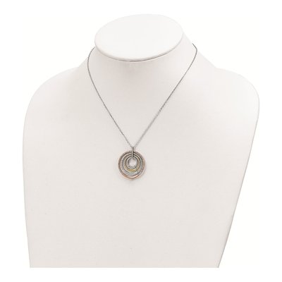 Sterling Silver CZ Circles Necklace – view 4