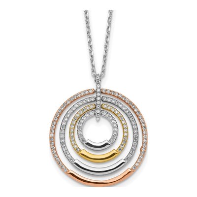 Sterling Silver CZ Circles Necklace