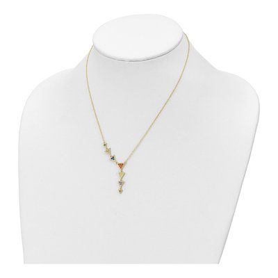 Gold-Plated Sterling Silver CZ Multicolor Pendant Necklace – view 4