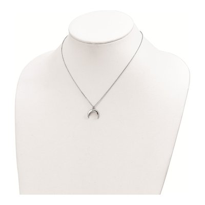 Sterling Silver CZ Moon Necklace – view 4