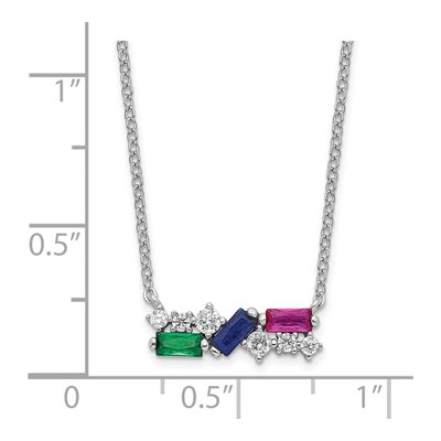 Sterling Silver CZ Multi-Color Necklace – view 3