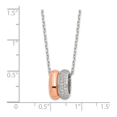 Rose Gold-Plated Sterling Silver CZ Necklace – view 3