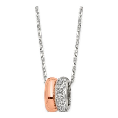 Rose Gold-Plated Sterling Silver CZ Necklace