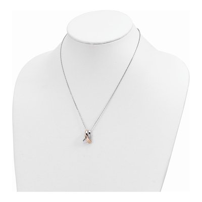 Sterling Silver Awareness Ribbon Necklace – view 4