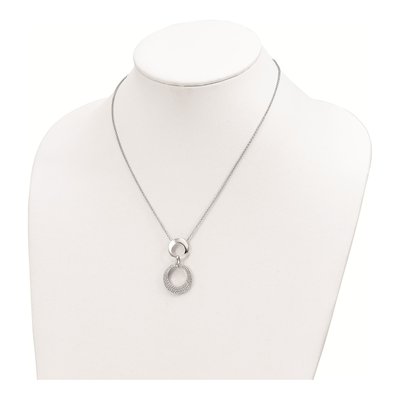 Sterling Silver CZ Intertwined Circles Necklace – view 4