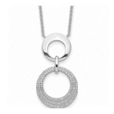 Sterling Silver CZ Intertwined Circles Necklace